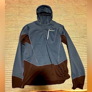 ✅ Patagonia Long Sleeve | Thermal Hoodie Sweater | Blue Medium Mens